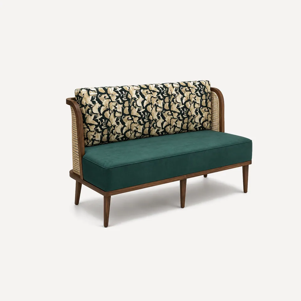 SB-166 Cane-Side Settee Booth
