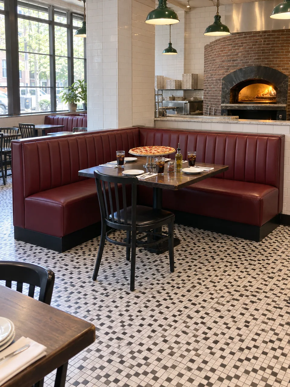 SB-173 Vinyl Wall Banquette, Straight and L view 2