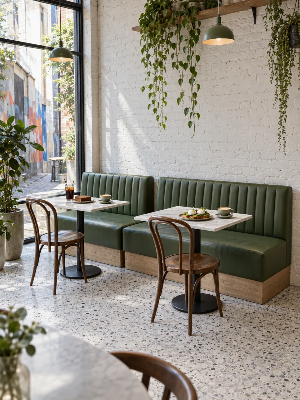 SB-179 Light-Plinth Café Banquette view 3